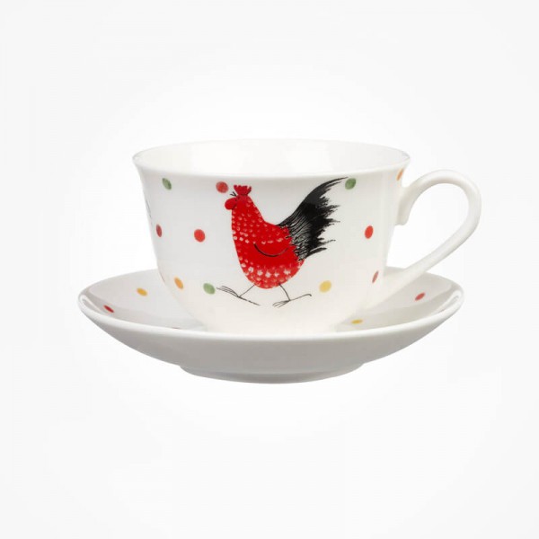 Alex Clark Rooster Cup and Saucer