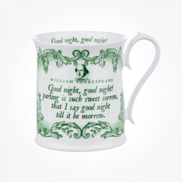 Shakespeare "Good Night, Good Night" Green Tankard Mug