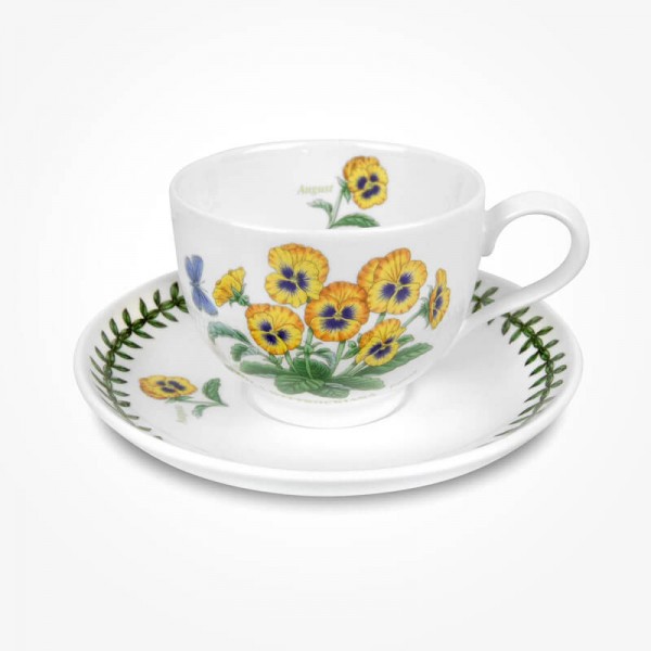 Portmeirion Flower of the Month August Teacup and Saucer Giftboxed