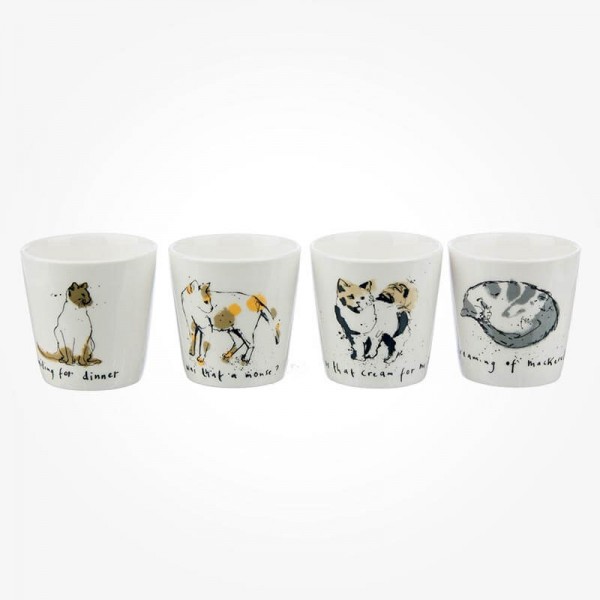 Ruth Jackson Cats set of 4 egg cups