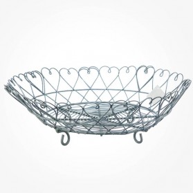 Round Wire Fruit Basket Bowl Plate Hearts