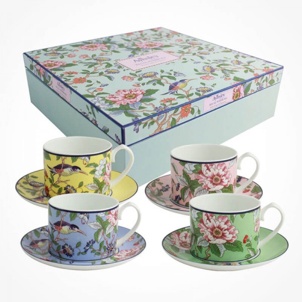 Aynsley Pembroke 4 X Tea cups and Saucer giftbox