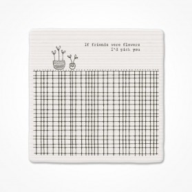 East of India Square Coaster If friends were flowers