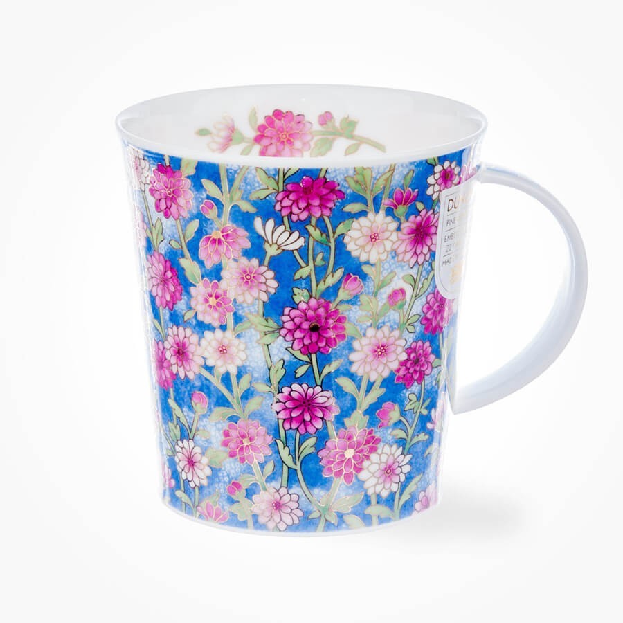 Pink daisy flower pattern coffee cup mug 