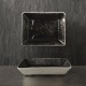 Hand-painted oblong Soap dish-Black wash