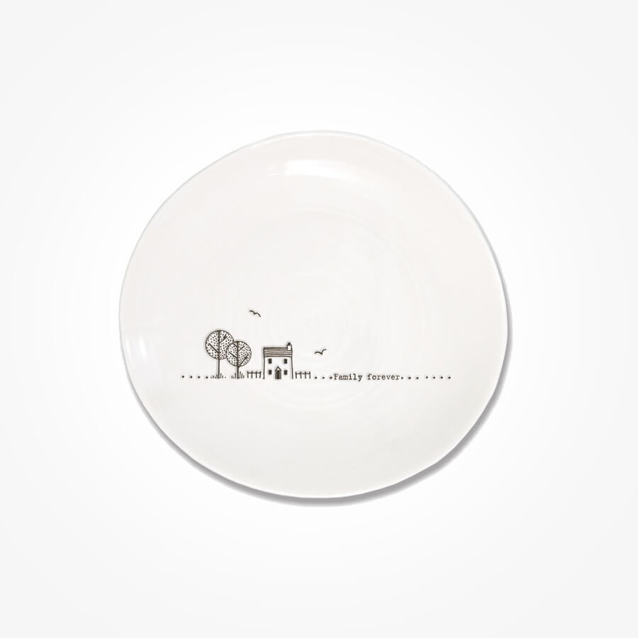 East of India Wobbly Plates Porcelain dishwasher friendly Black and White 