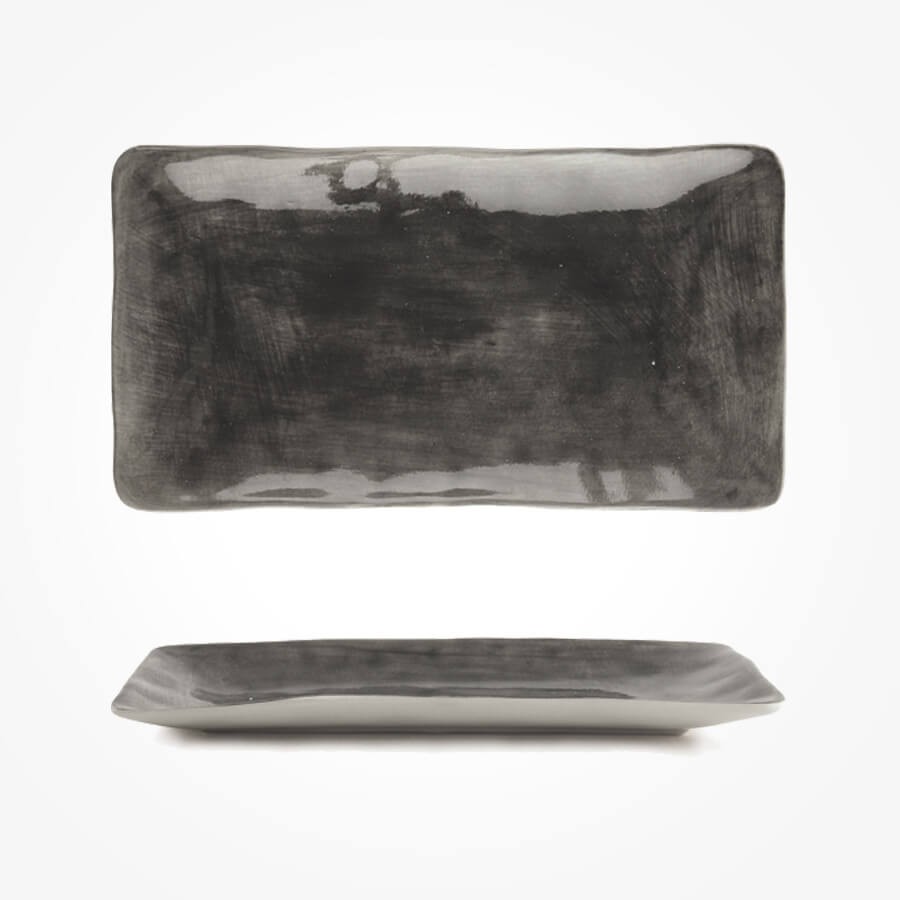 Painted trinket dish Black wash 20cm Gift Box