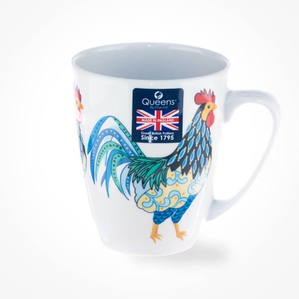 Queens Couture Paradise Birds Rooster Oak Mug