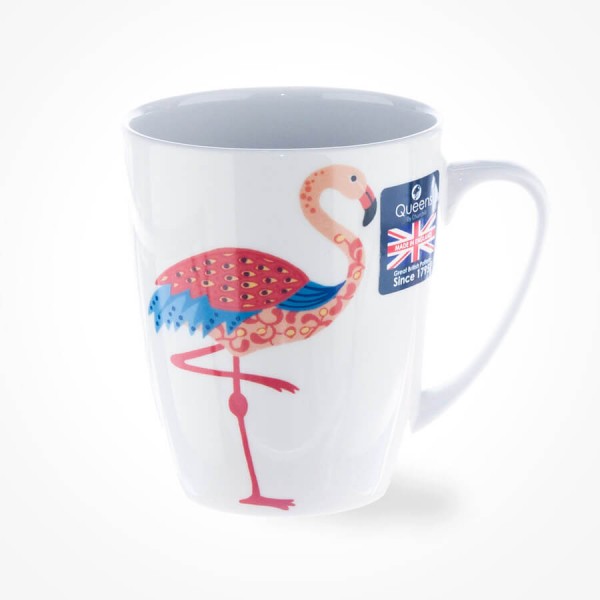 Queens Couture Paradise Birds Flamingo Oak Mug