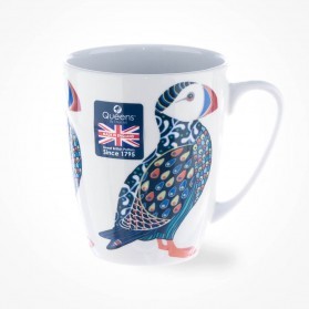 Queens Couture Paradise Birds Puffin Oak Mug
