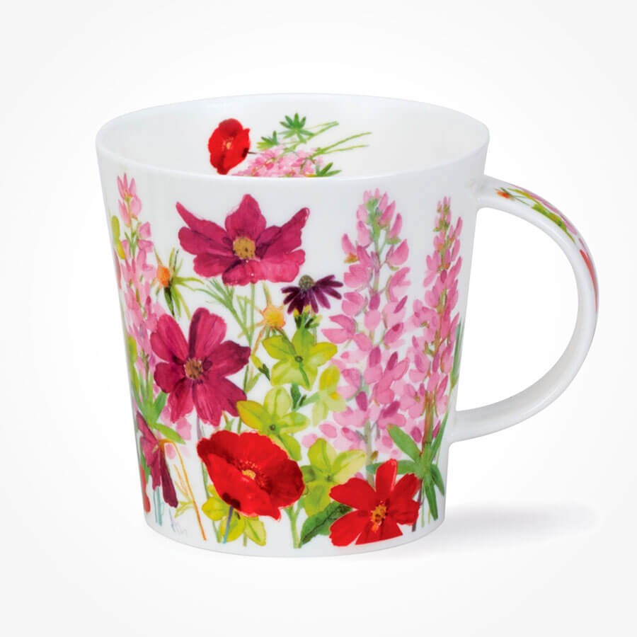 DUNOON Tazza Cairngorm Delphinium | Porcellana Fine Bone China, Motivo Floreale, 480 Ml, Made In England