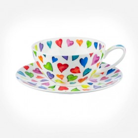 Dunoon Warm Hearts Tea For One Cup & Saucer Gift Box